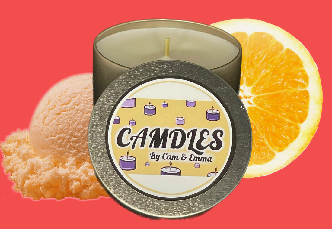 Handcrafted Coconut Soy Wax Candle with Orange Sherbet Scent